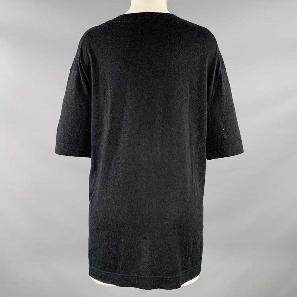JARBO 2 Silk Cashmere Jersey Short Sleeve Crew Neck Oversized T-shirt Casual Top - Picture 3 of 10